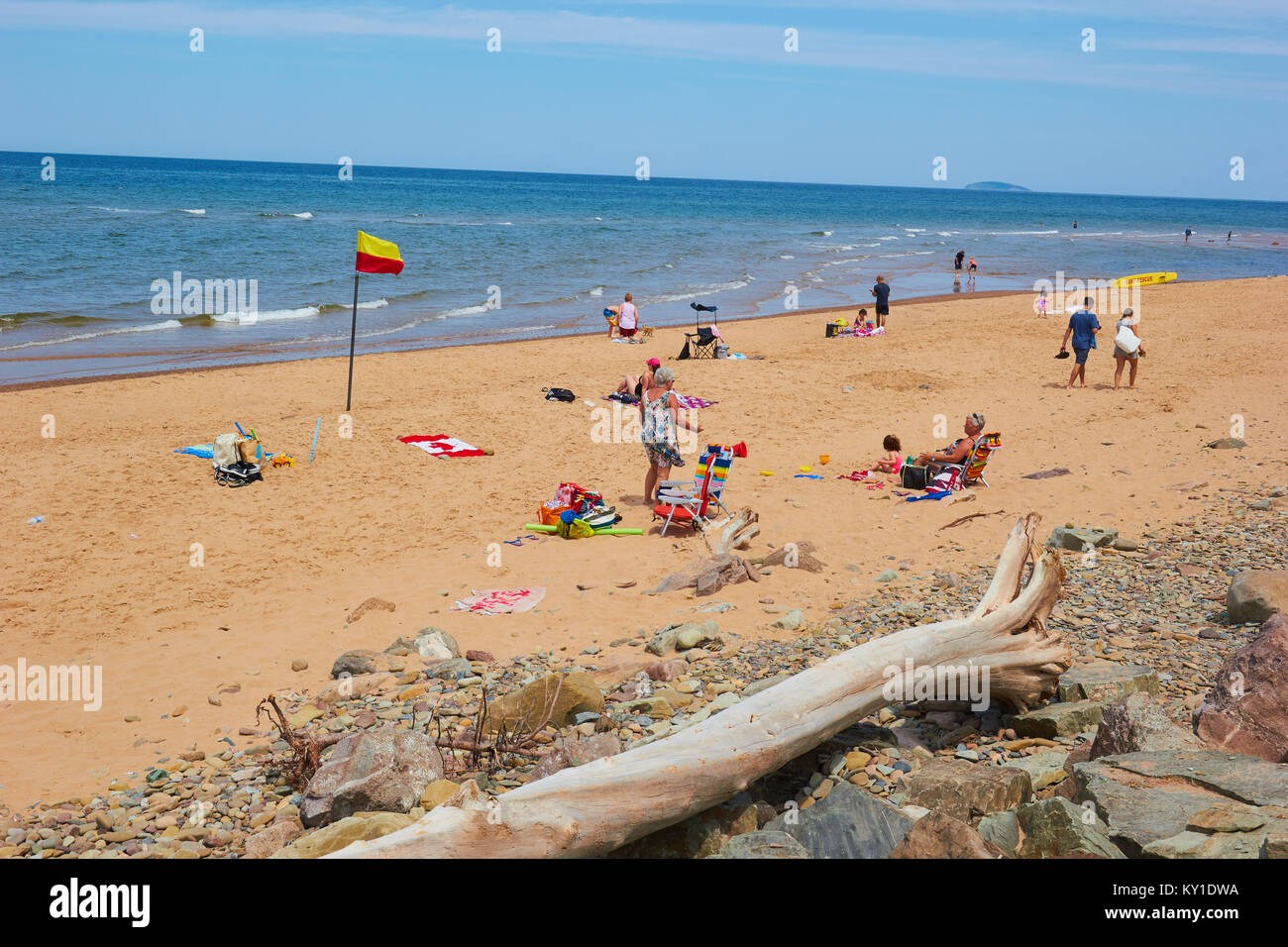 Strand von Inverness, Inverness County, Cape Breton Island, Nova Scoatia, Kanada. An der Westküste von Cape Breton Insel auf den Golf von St. Lawrence Stockfoto