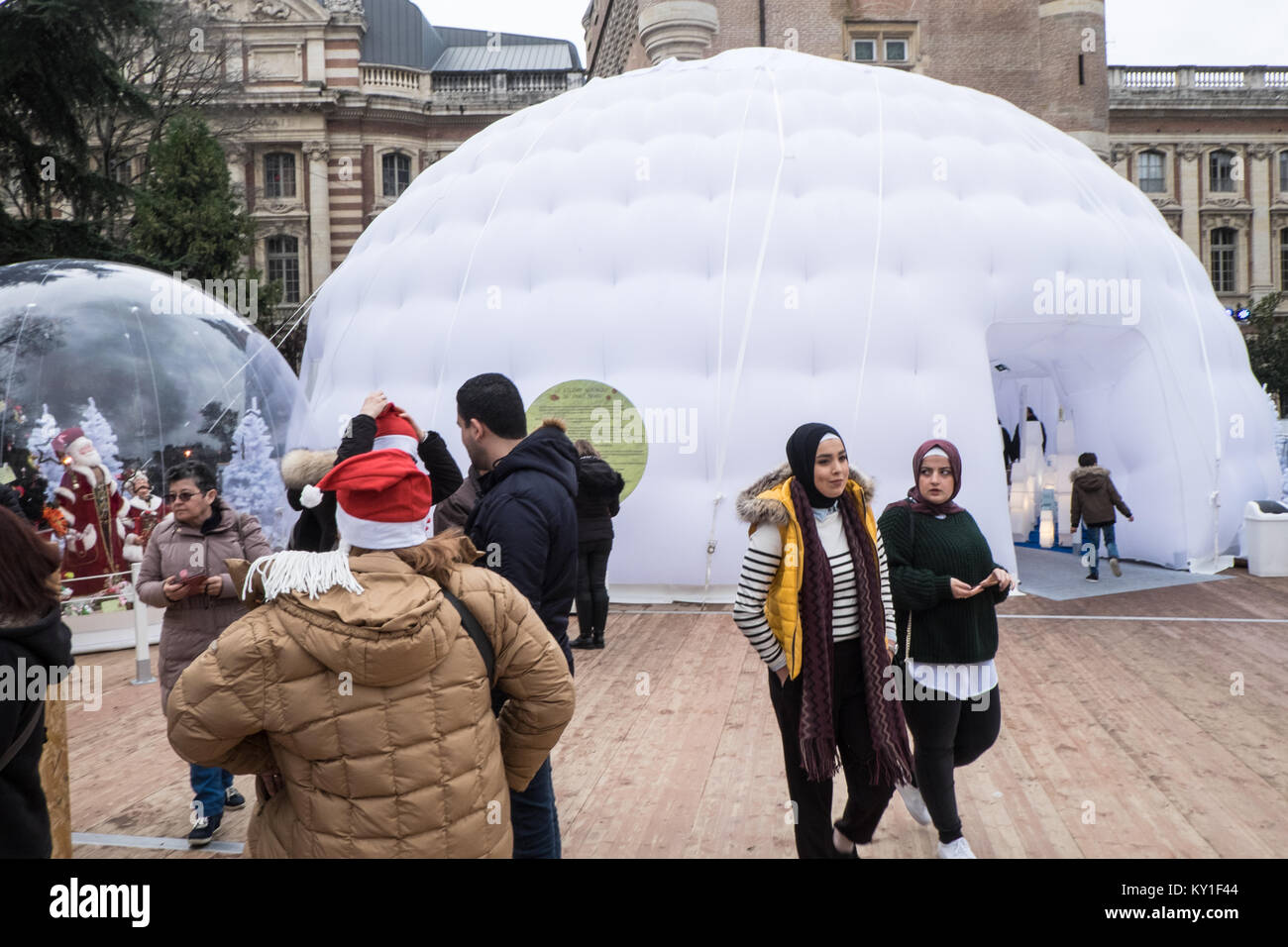 Traditionelle, Weihnachten, Markt, Place du Capitole, Toulouse, Frankreich, Abteilung, der, Haute-Garonne, Region, Royal, Frankreich, Französisch, Europa, Europäischen, Stockfoto