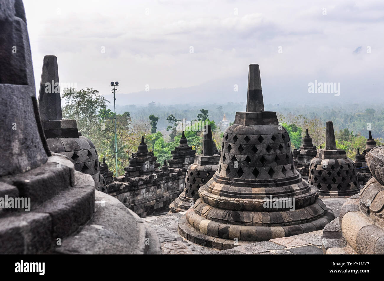 Buddhistische Tempel Borobudur Tempel auf der Insel Java, Indonesien Stockfoto