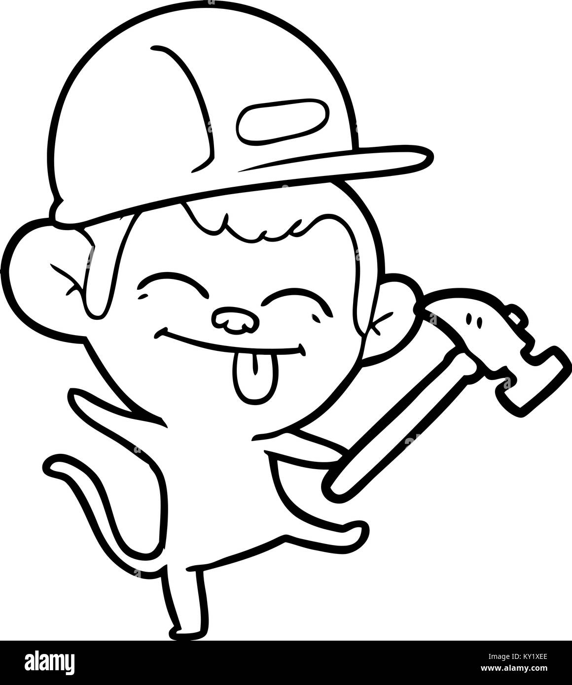 Lustige cartoon builder Affe tanzen Stock Vektor