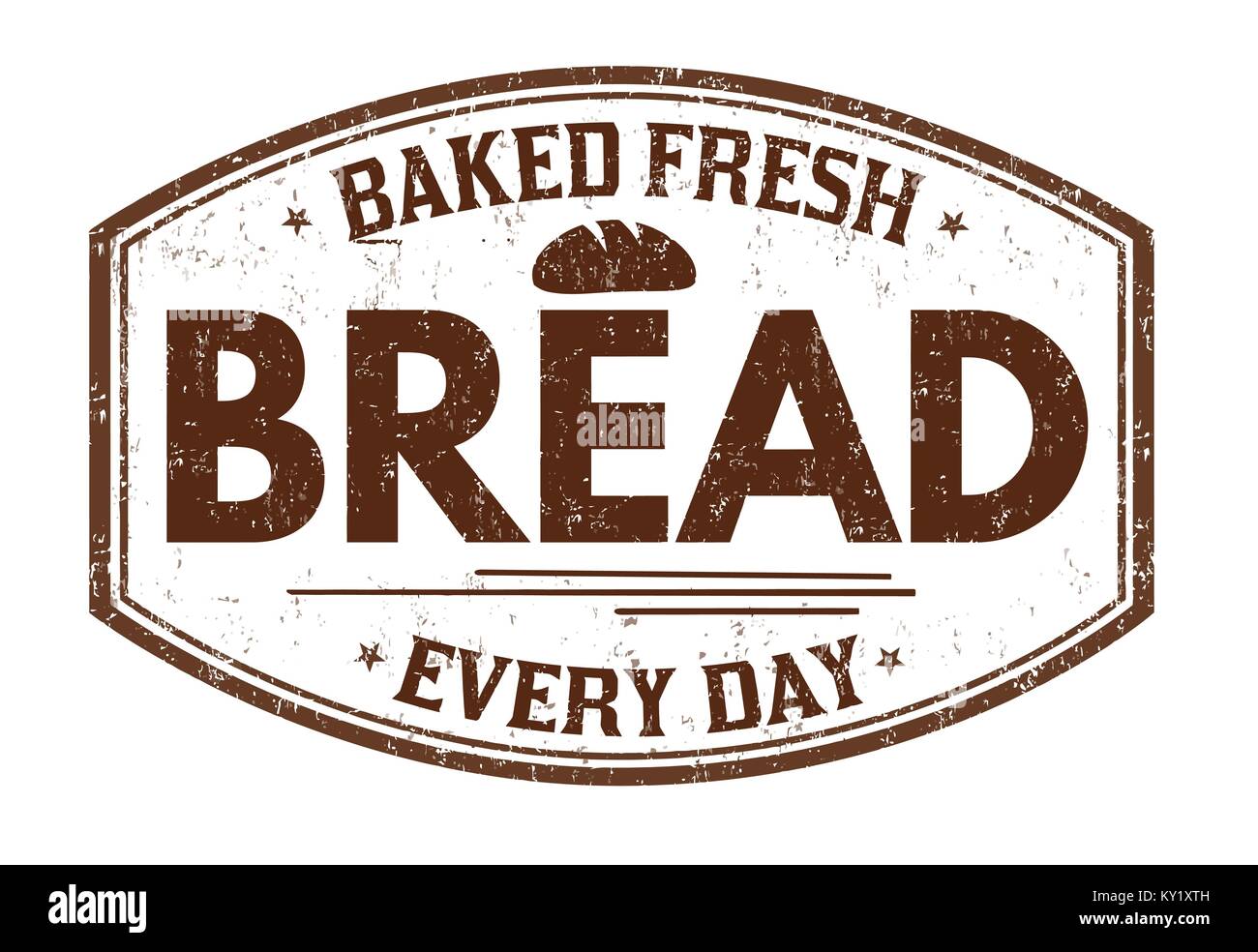 Brot grunge Stempelabdruck auf weißem Hintergrund, Vector Illustration Stock Vektor