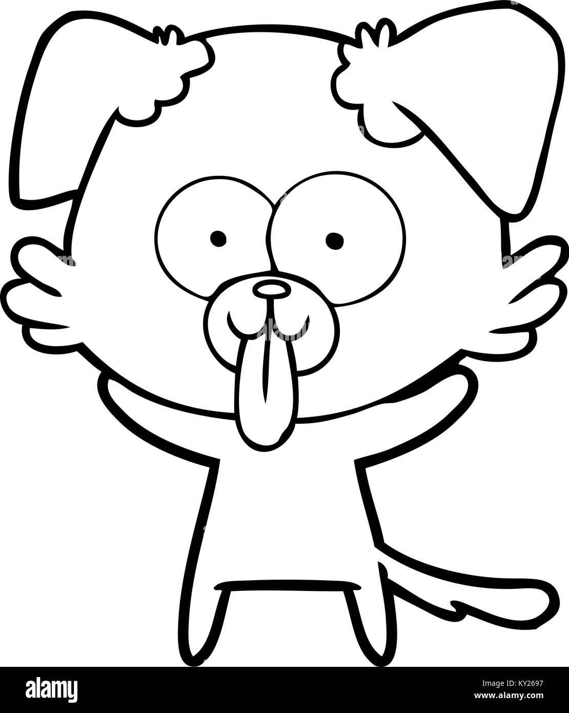 Cartoon Hund mit Zunge heraus Stock Vektor