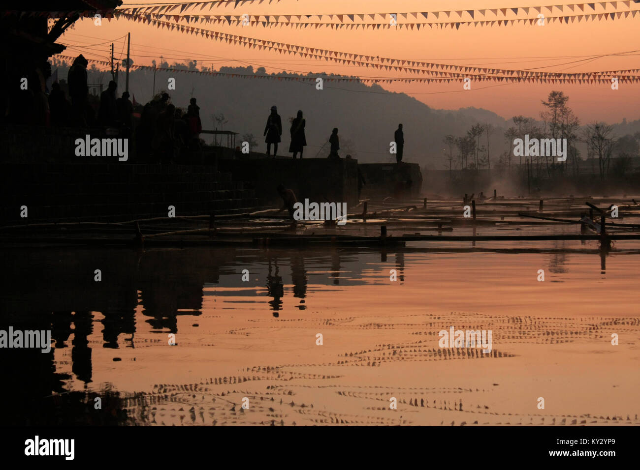 Tribeni Fluss, Kavre Panauti, Nepal. Stockfoto