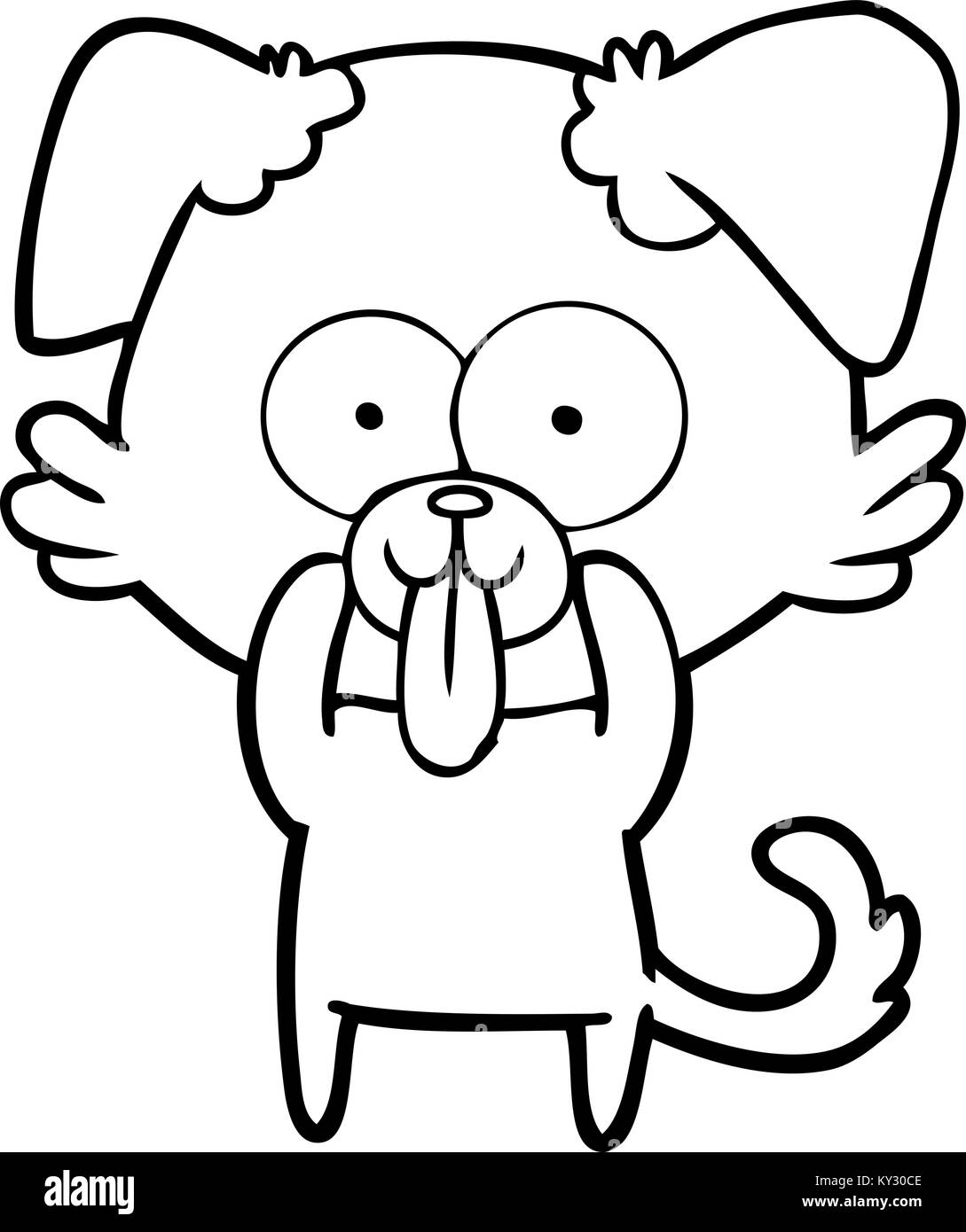 Cartoon Hund mit Zunge heraus Stock Vektor