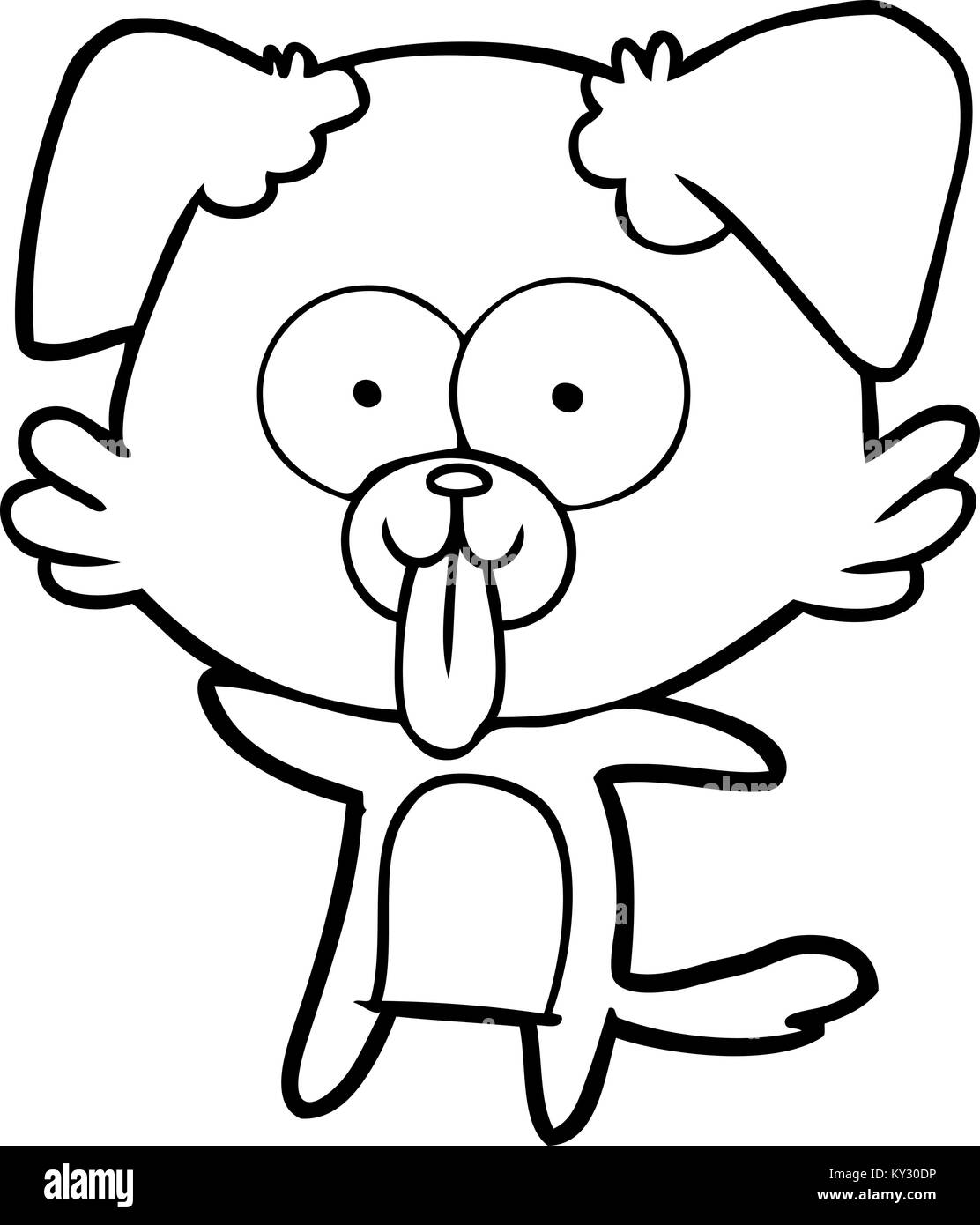 Cartoon Hund mit Zunge heraus Stock Vektor
