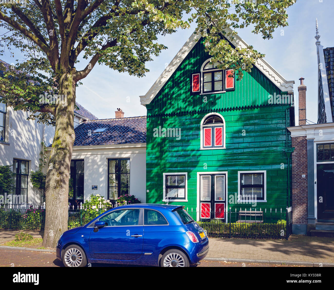 Zaanse Schans. Historische Stadt in Nordholland mit Open-air Museum. Die Windmühlen, Stockfoto