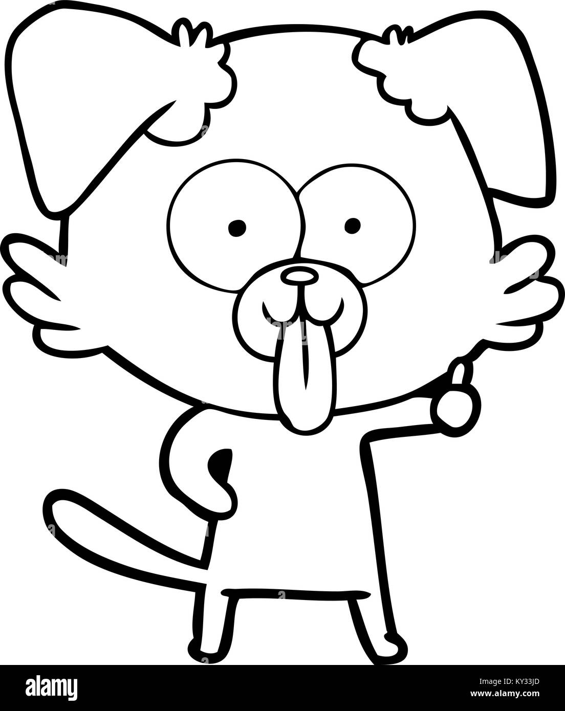 Cartoon Hund mit Zunge heraus Stock Vektor