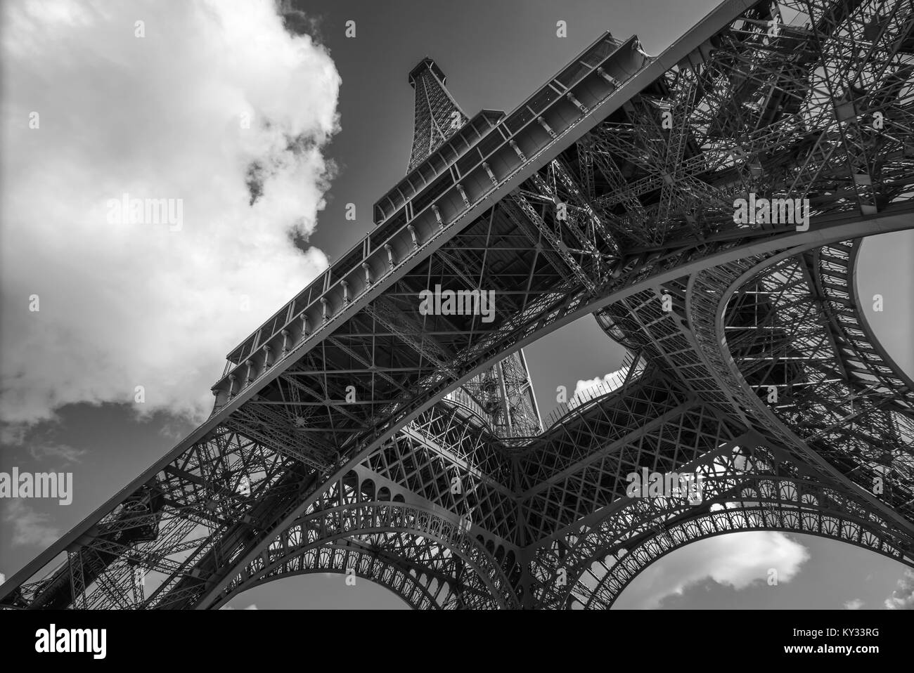 Der Eiffelturm, Blick von unten, Paris Frankreich Stockfoto