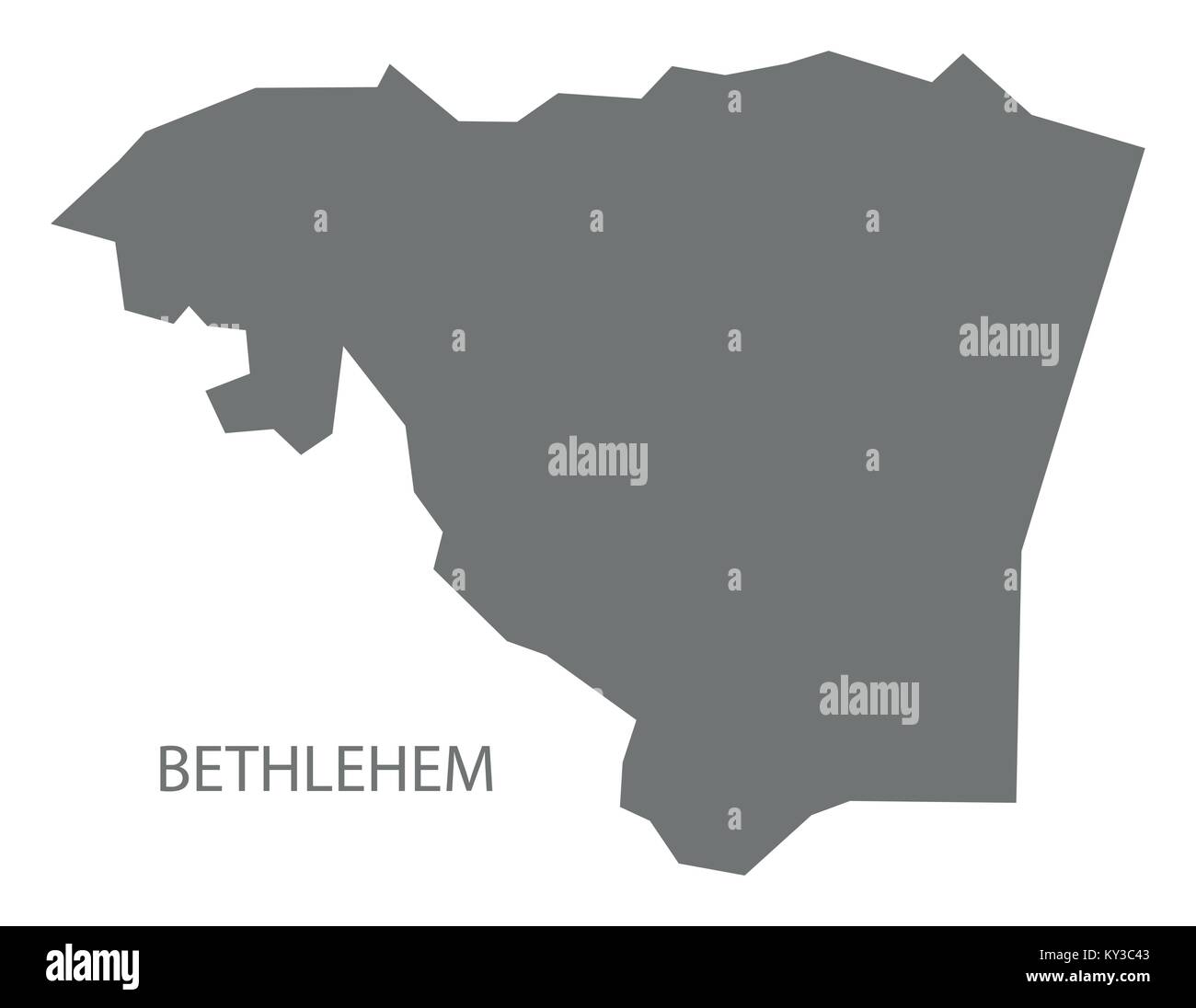 Bethlehem Karte von Palästina Grau Abbildung silhouette Form Stock Vektor