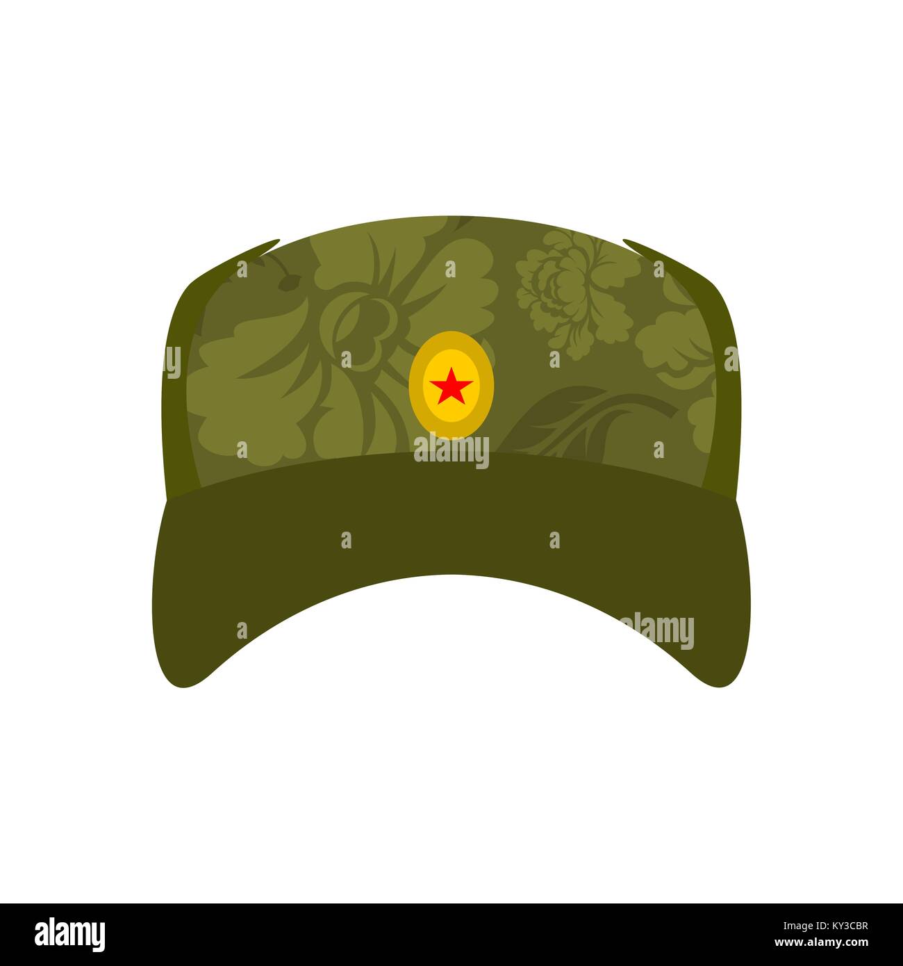Russischer Soldat cap isoliert. Sommer hat ist Russland Militär. Vector Illustration Stock Vektor