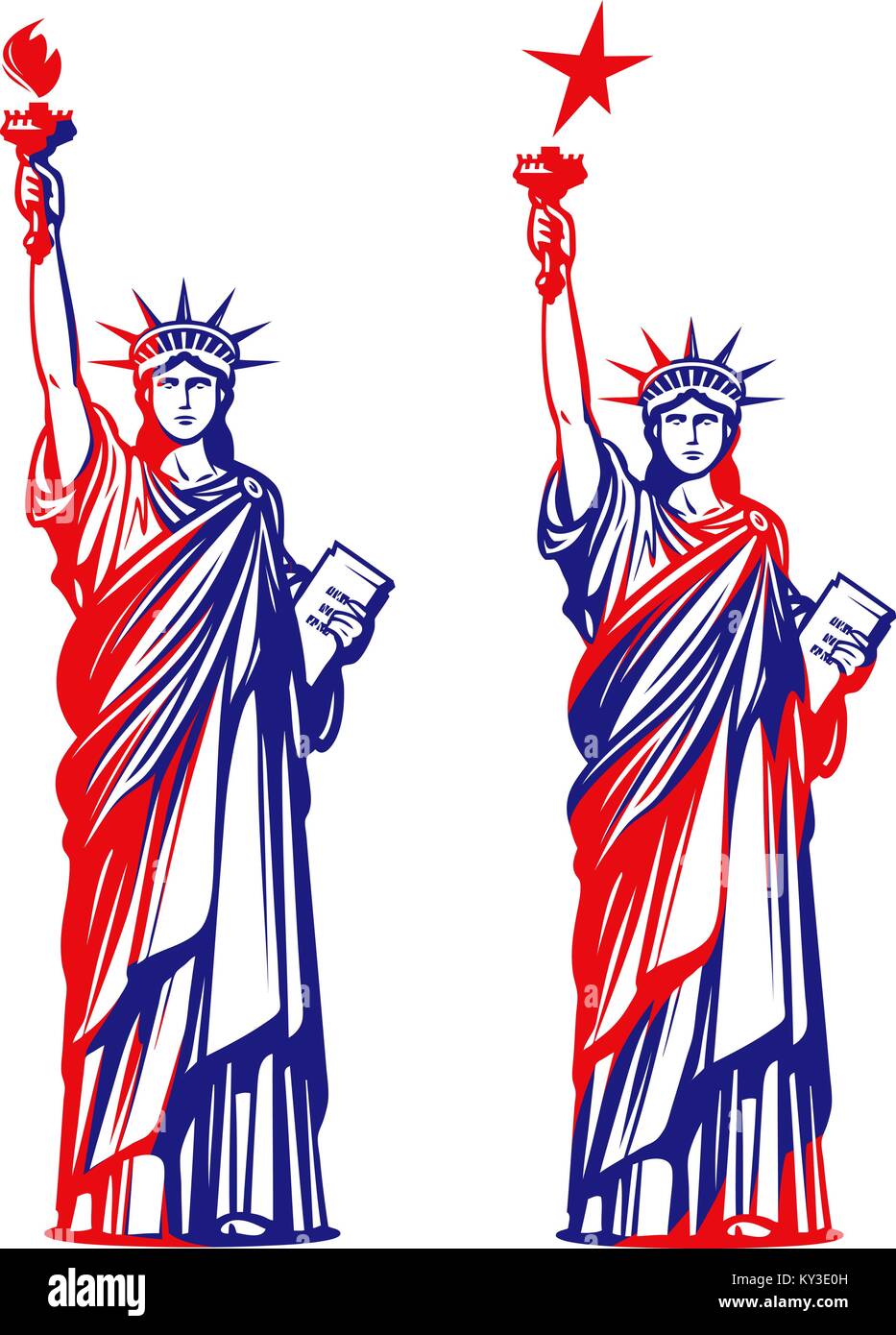 Freiheitsstatue, Freiheit. USA Symbol oder Icon. Vector Illustration Stock Vektor