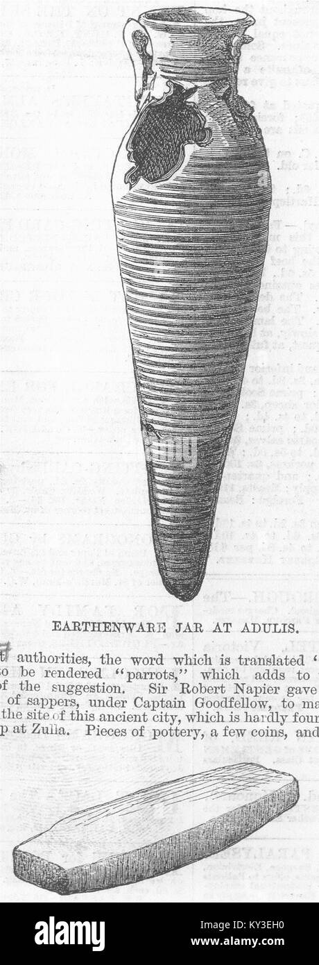 ERITREA irdenes Gefäß, Adulis; Salz Block wie Cash 1868 verwendet. Illustrated London News Stockfoto
