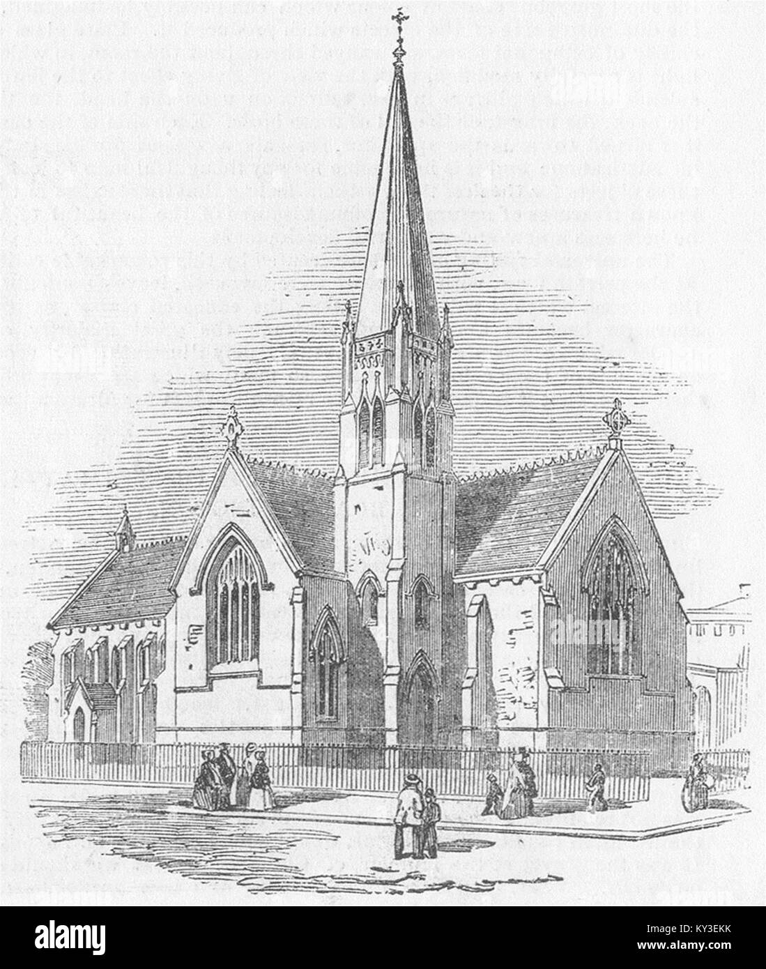 LONDON St. Matthew's Church, Lower Road, Islington 1851. Illustrated London News Stockfoto
