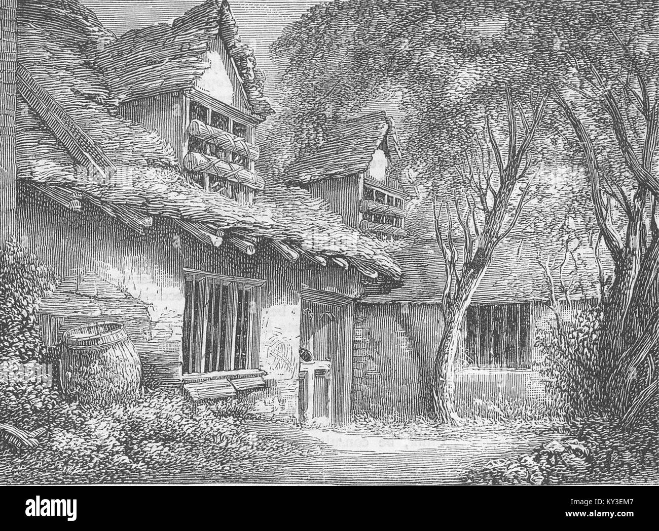 STEVENAGE Elmwood Haus, lebte, von Einsiedler 1874. Die Grafik Stockfoto