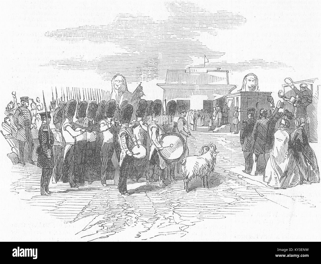 BRITANNIA TUBULAR BRIDGE Eisenbahn 1852. Illustrated London News Stockfoto