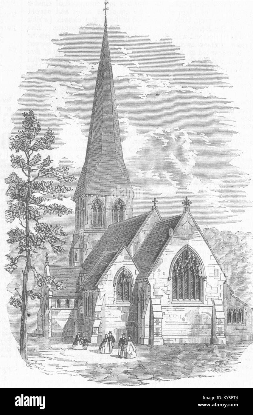 HERTS St Paul's Kirche, Langleybury 1865. Illustrated London News Stockfoto