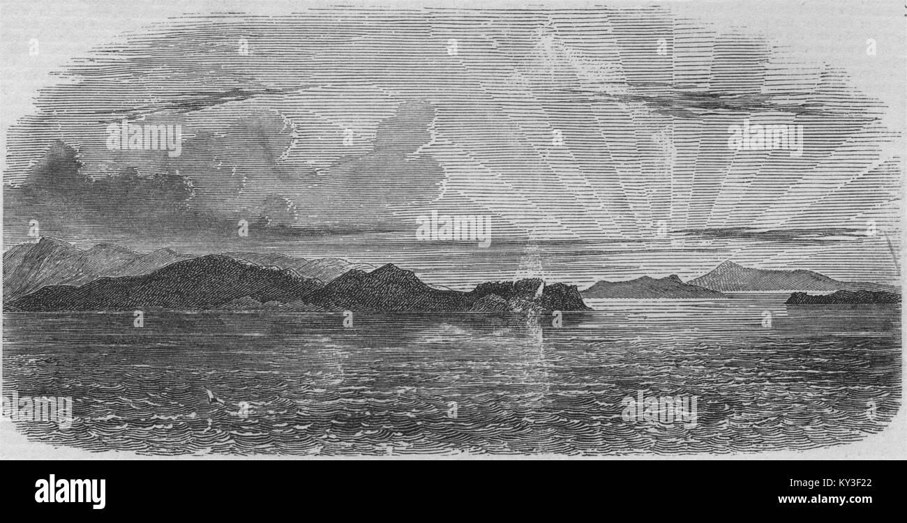 Kap Enttäuschung, Columbia River Estuary. Der Staat Washington 1849. Die Illustrated London News Stockfoto