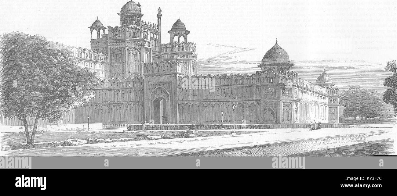 Indien Meuterei Lahore Tor des Palastes, Delhi 1857. Illustrierte London News Stockfoto