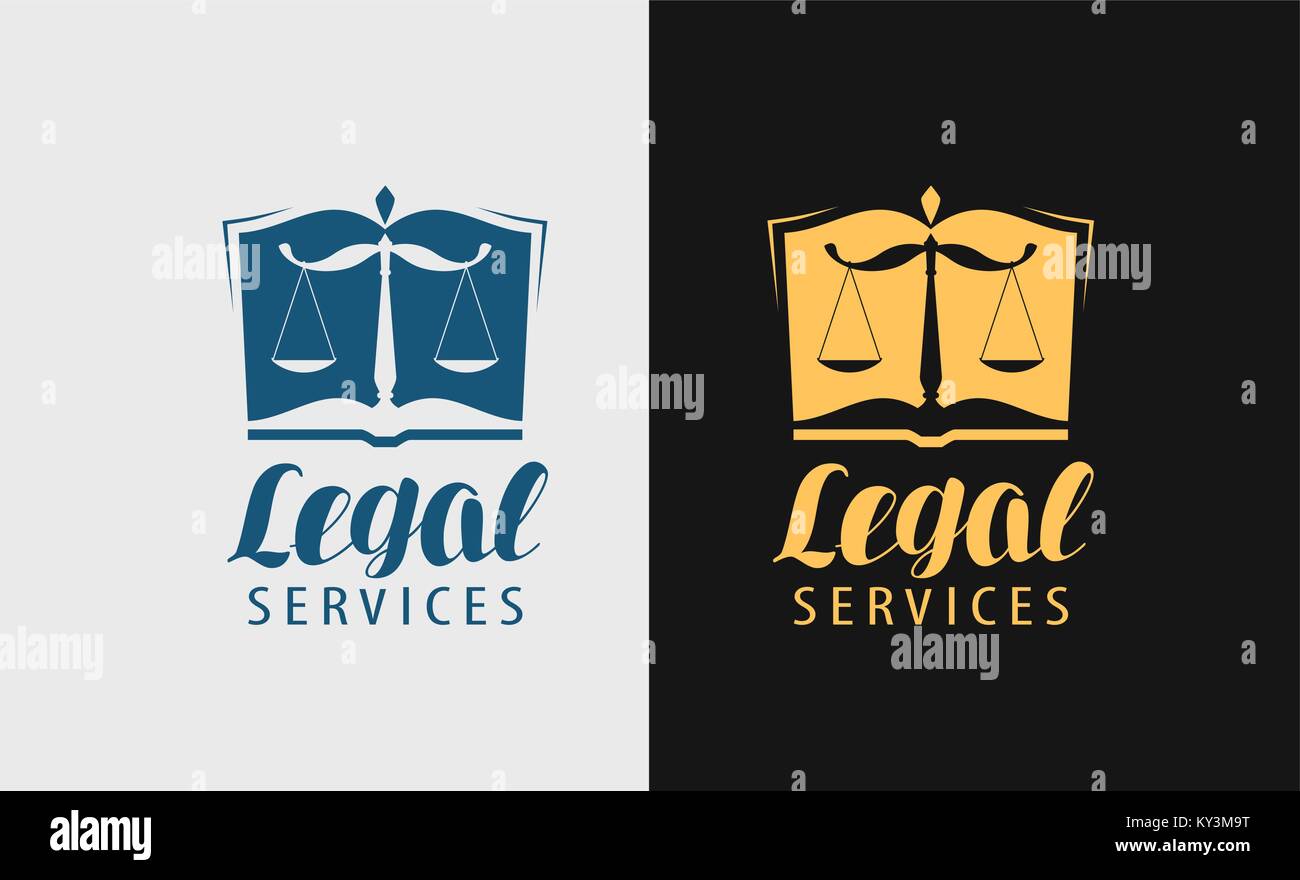 Legal Services Logo. Notar, Justiz, Rechtsanwalt Symbols. Vector Illustration Stock Vektor