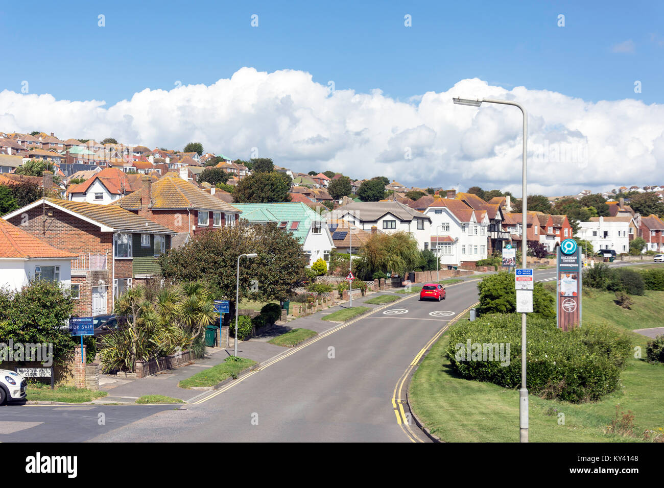 Wohnhäuser, Arundel Drive West, Saltdean, East Sussex, England, Vereinigtes Königreich Stockfoto