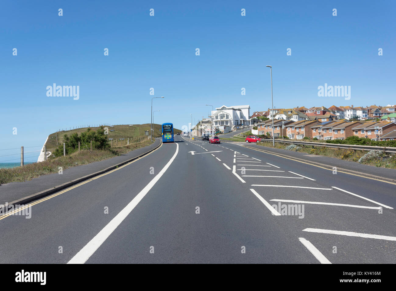 Marine Drive Küstenstraße, Saltdean, East Sussex, England, Vereinigtes Königreich Stockfoto