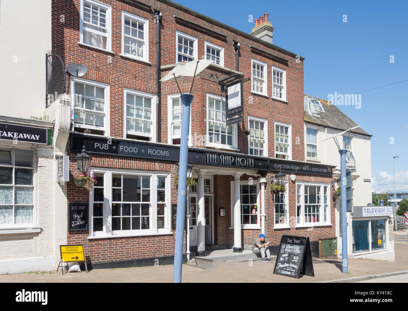 Das Ship Hotel, High Street, Newhaven, East Sussex, England, Vereinigtes Königreich Stockfoto