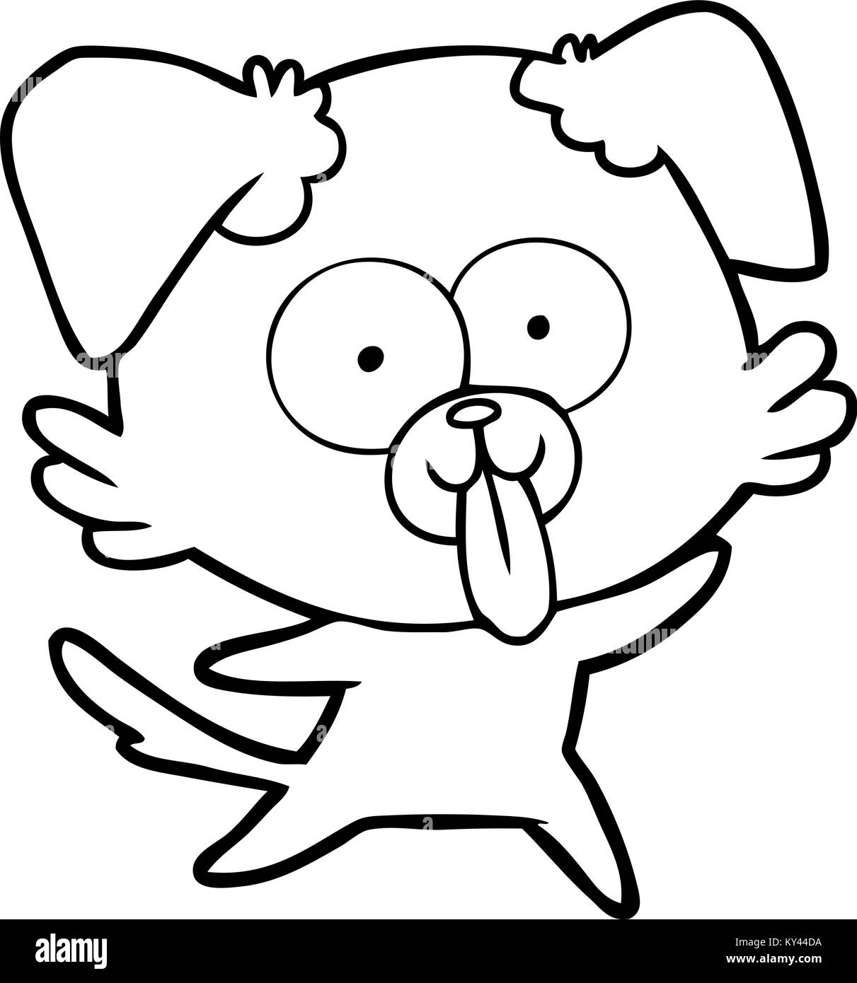 Cartoon Hund mit Zunge heraus Stock Vektor