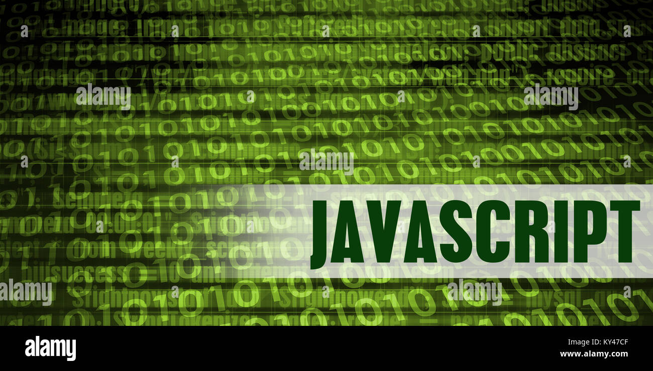 Javascript Codierung binäre Sprache mit grünem Hintergrund Stockfoto