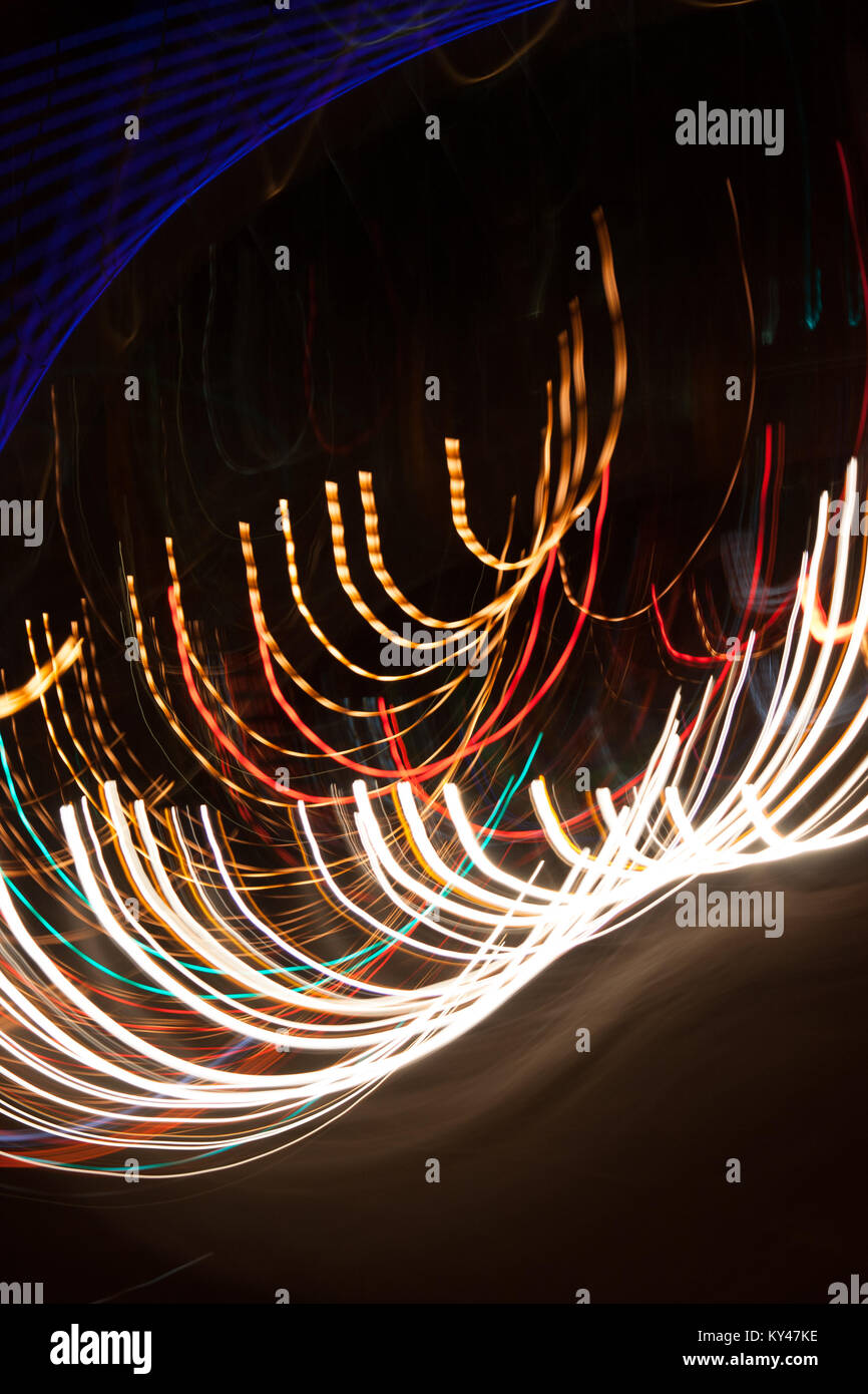 City lights Diffuse in langen EXPOSER und Bewegung der Kamera Stockfoto