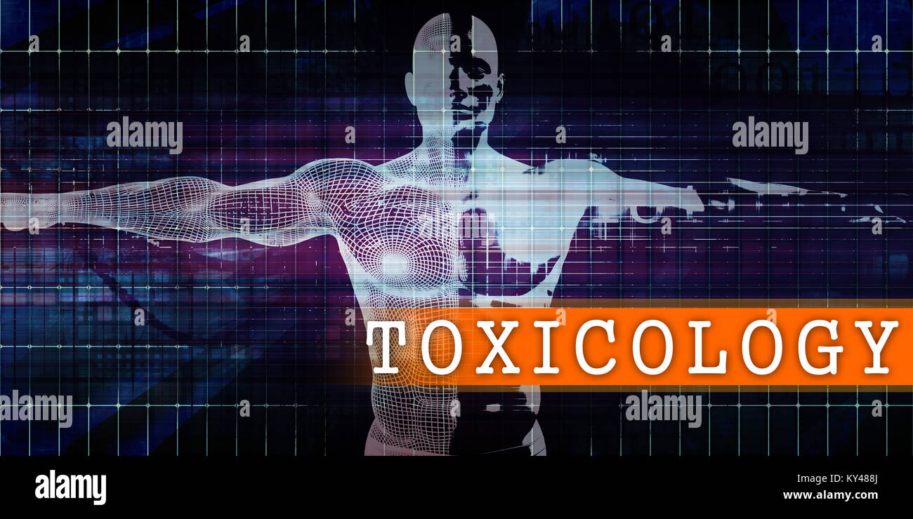 Toxikologie medizinische Industrie mit menschlichen Körper Scan Konzept Stockfoto