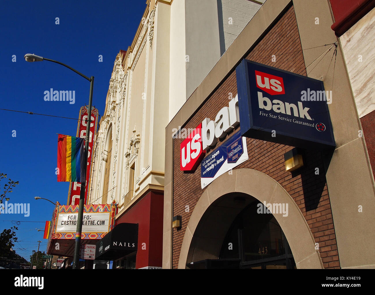 US-Bank Filiale, auf Castro Street, San Francisco, Kalifornien Stockfoto