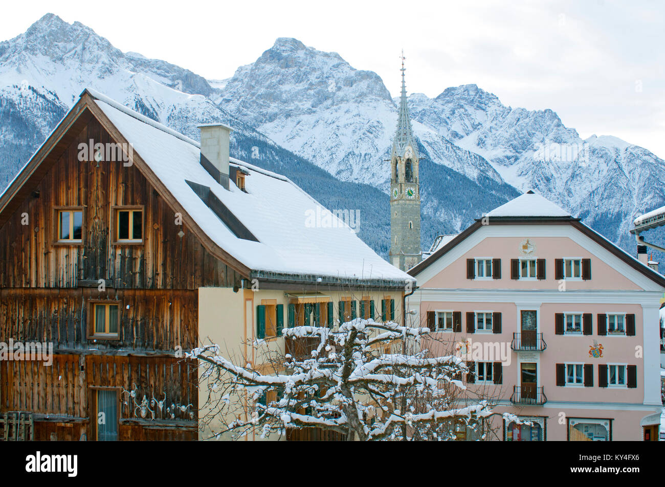 Schweiz, Engadin, Gesendet bei Bad Scuol, Stockfoto