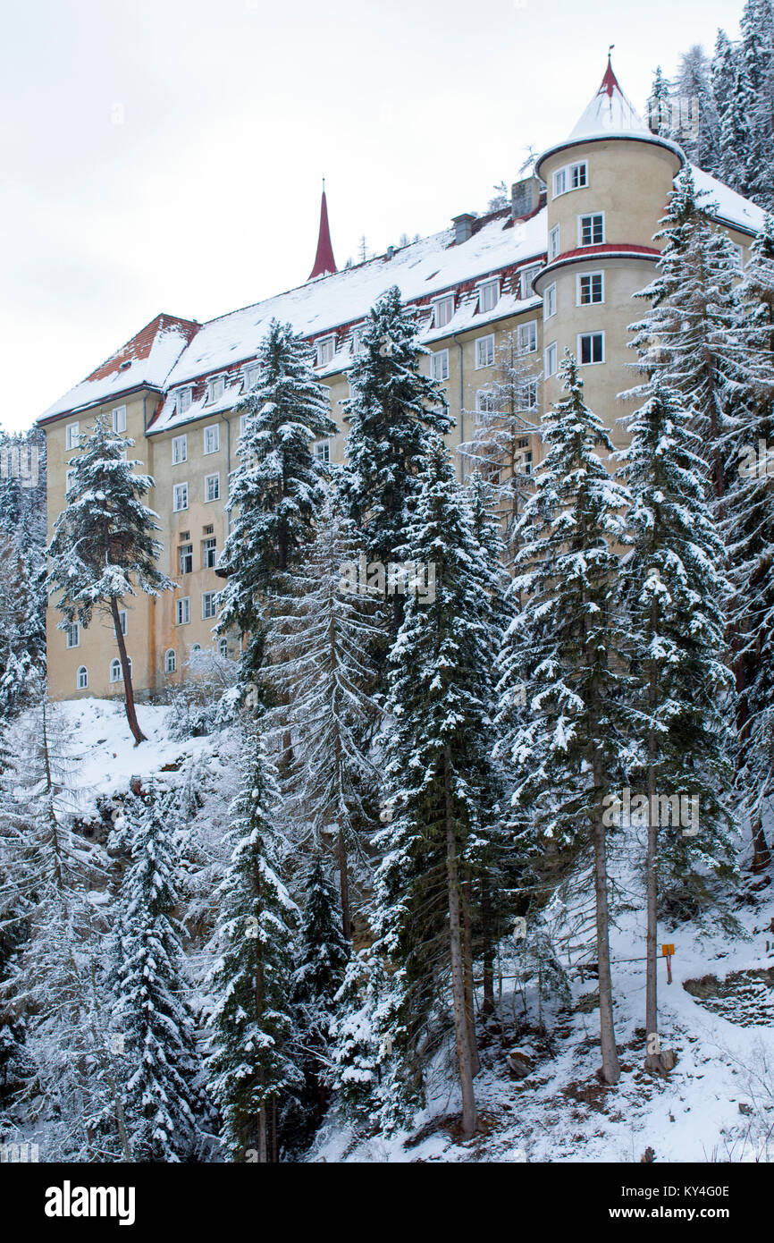 Schweiz, Engadin, Gesendet bei Bad Scuol, Hotel Val Sinestra Stockfoto