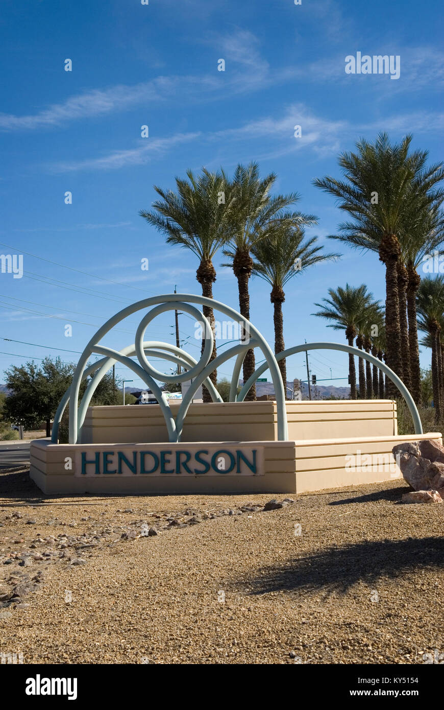 In Henderson, Nevada, USA Willkommen anmelden. Stockfoto