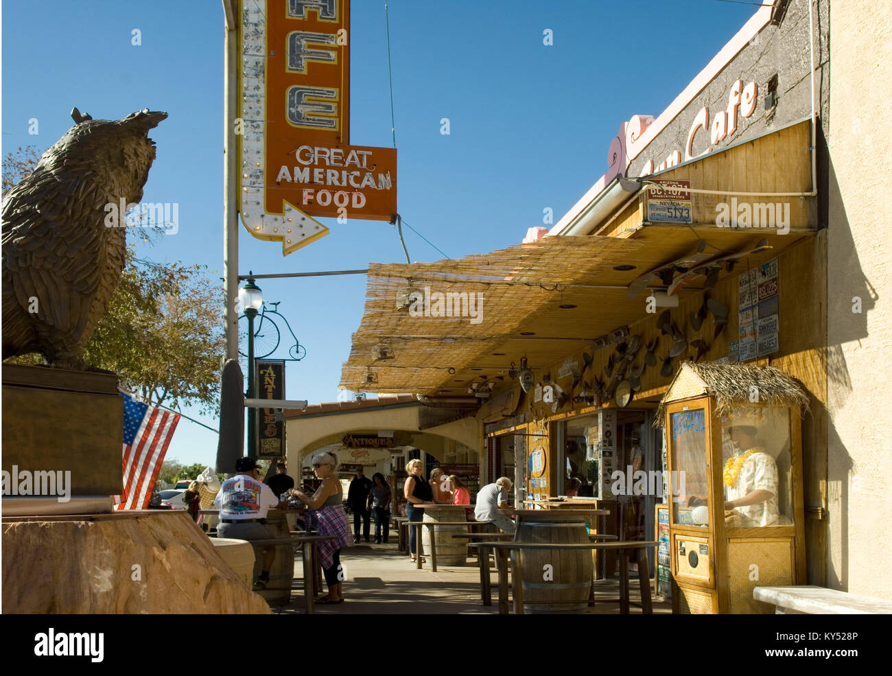 Sidewalk Cafe in Boulder City, Nevada, USA. Stockfoto