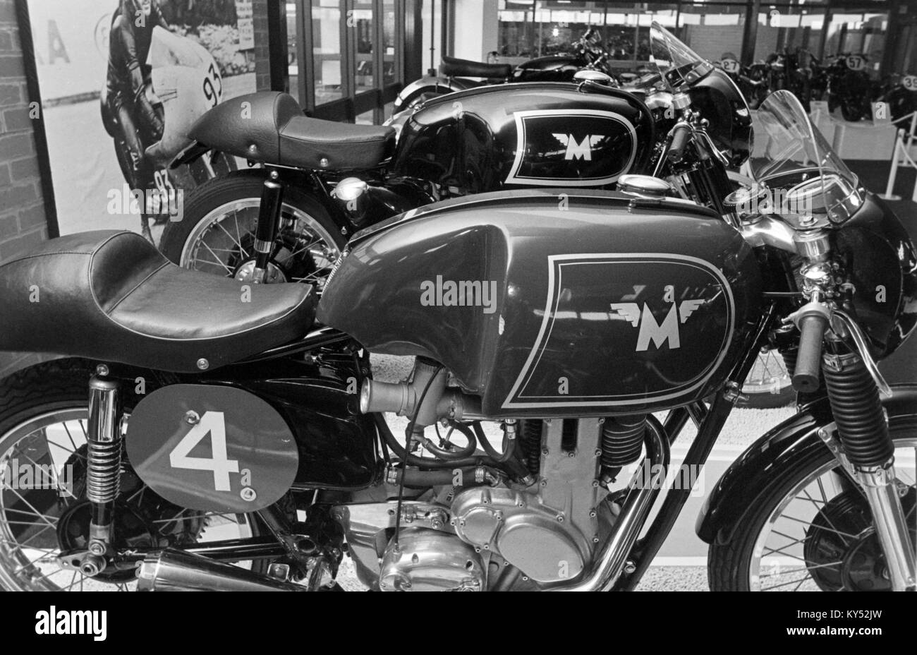 Innenraum der National Motorcycle Museum, 1985. Matchless G50 Motorrad, 500cc. Stockfoto