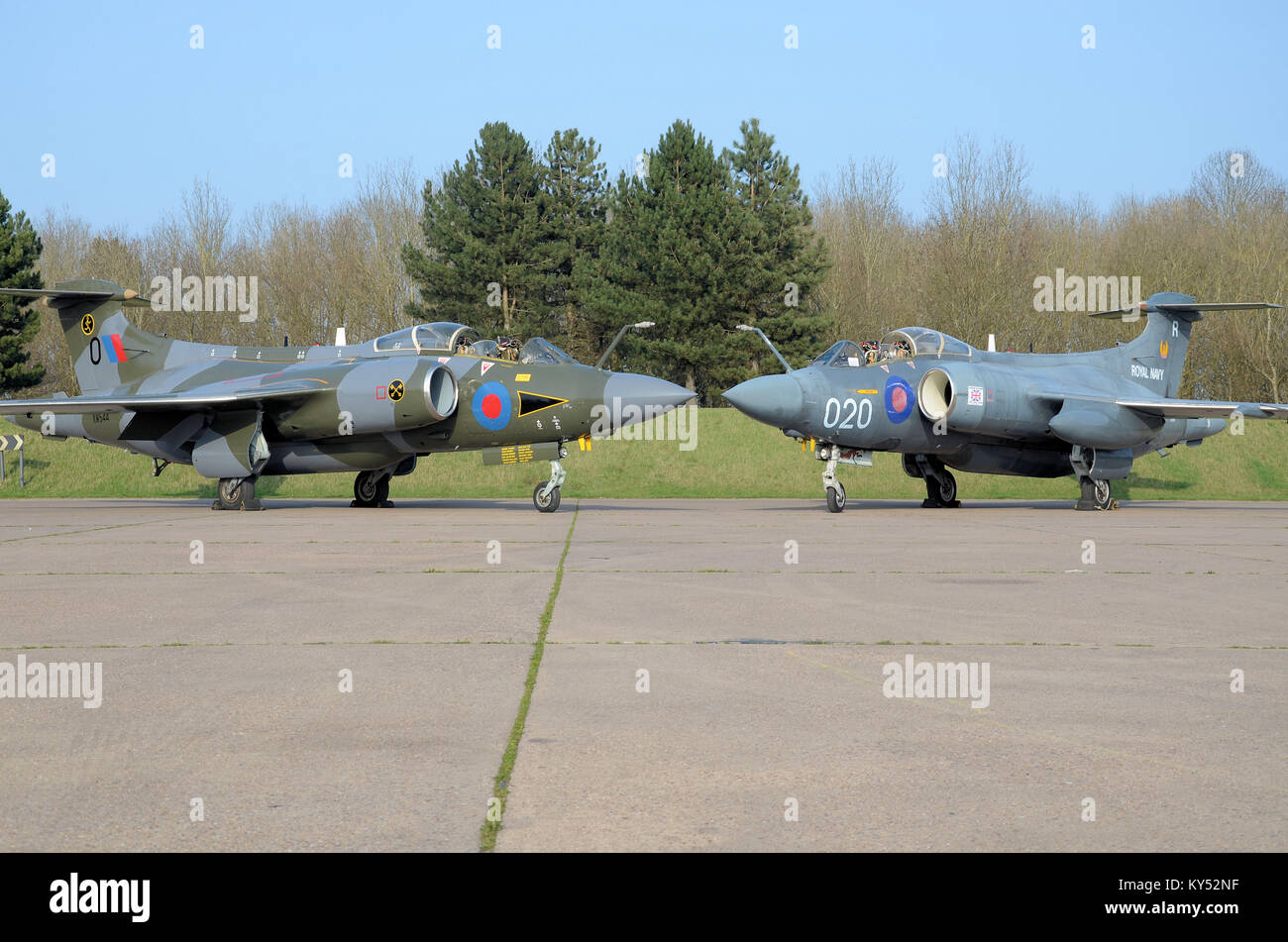 Blackburn Buccaneer vintage classic Düsen in Bruntingthorpe Flugplatz durch die buccaneer Aviation Group restauriert und Masse läuft Stockfoto