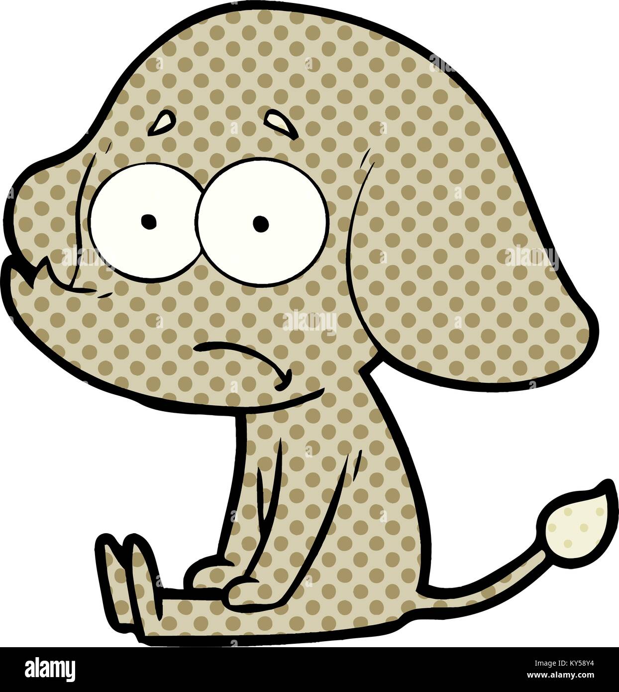 Cartoon Unsicher Elefant Sass Auf Dem Boden Stock Vektorgrafik Alamy