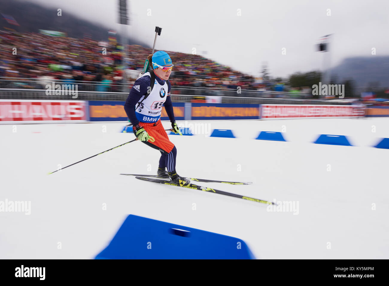 POLTORANINA Olga Frau Relais, IBU Biathlon Weltcup, Wm, Chiemgau Arena Ruhpolding, Deutschland 2018 Stockfoto