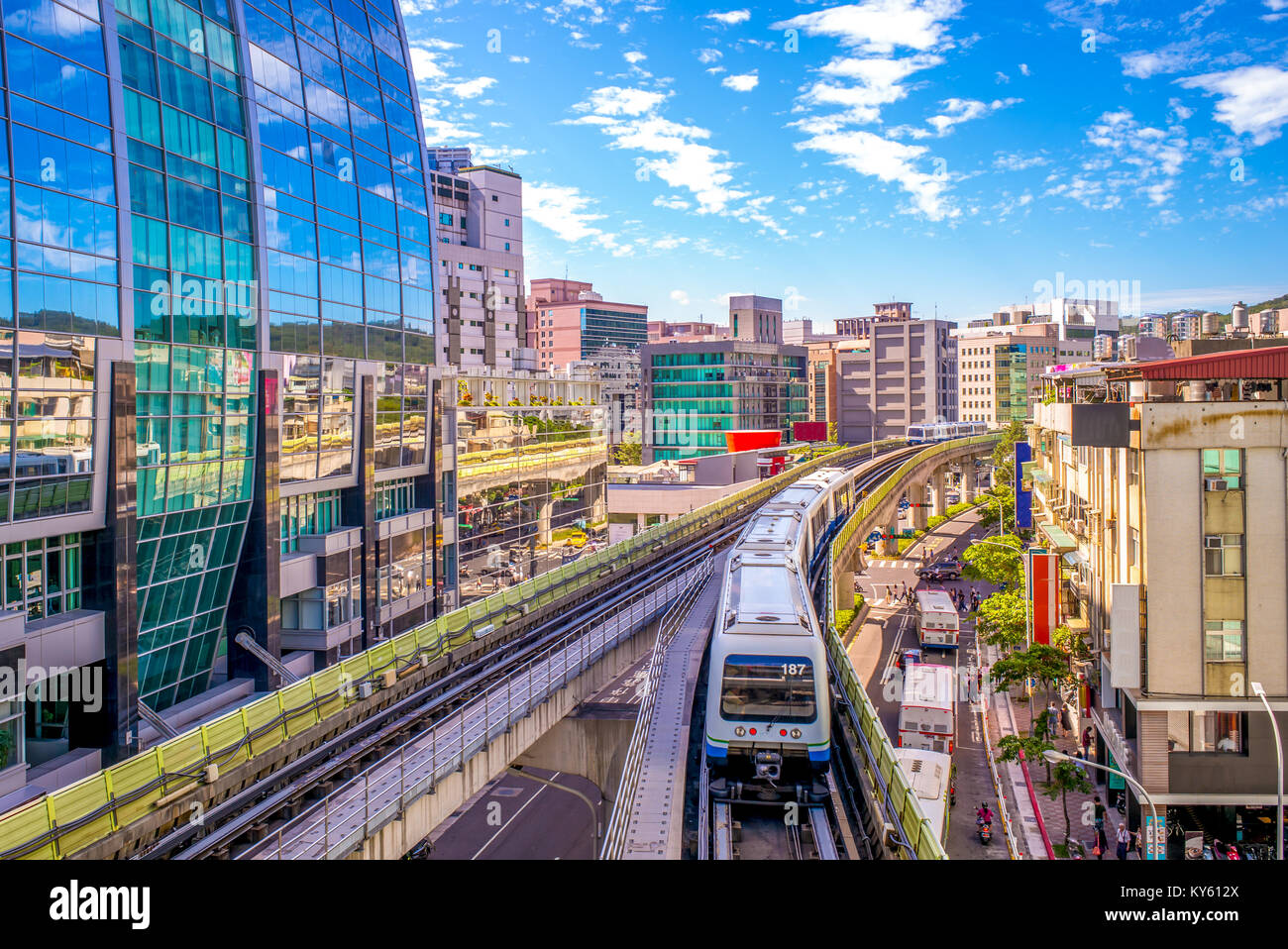 Die wenshan und Neihu Linien von Taipei Rapid Transit System Stockfoto