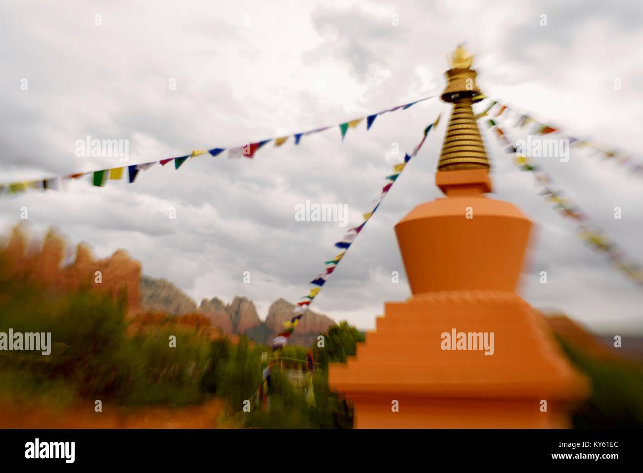 Buddhistische Tempel in Sedona, AZ Stockfoto