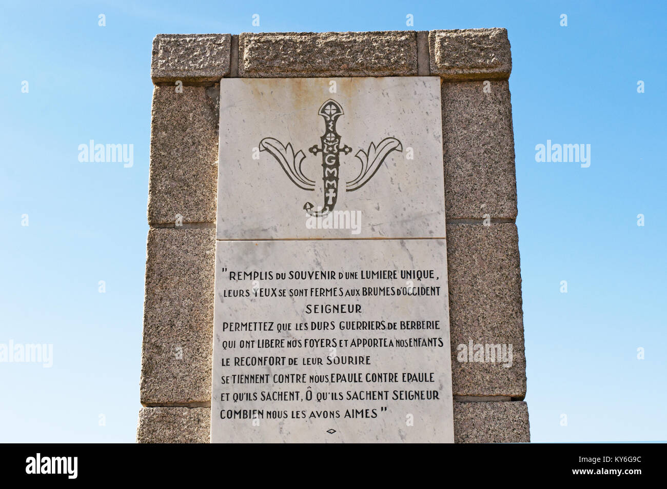 Korsika Denkmal der Schlacht am Col de Teghime, 1943 Schauplatz einer