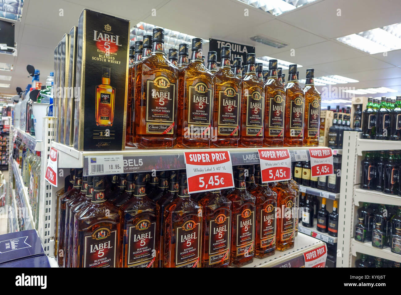 Whiskey, Whisky steuerfrei, Duty free, Shopping, Stockfoto