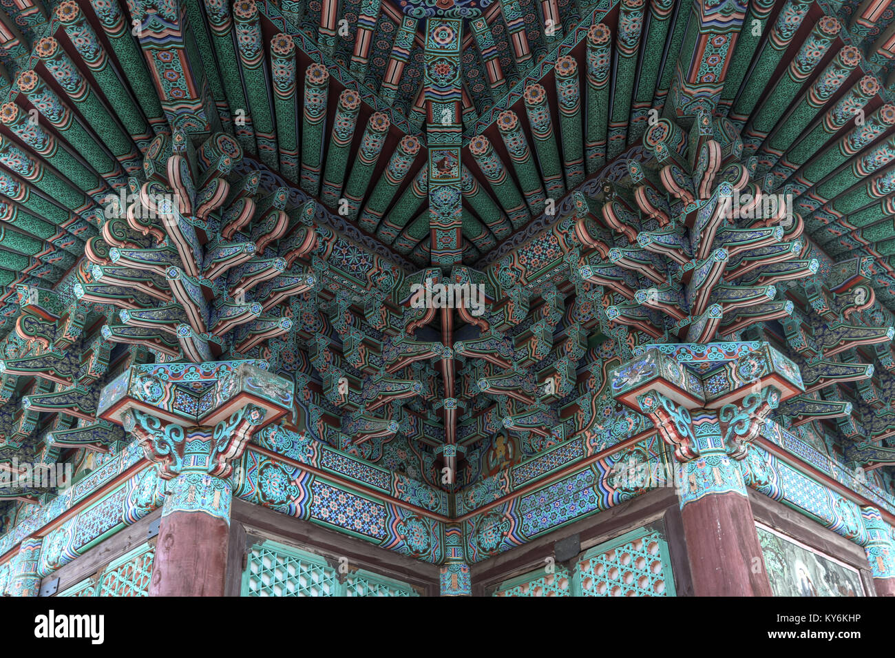 Tempel in Songgwangsa in Jeollanamdo, Korea Stockfoto