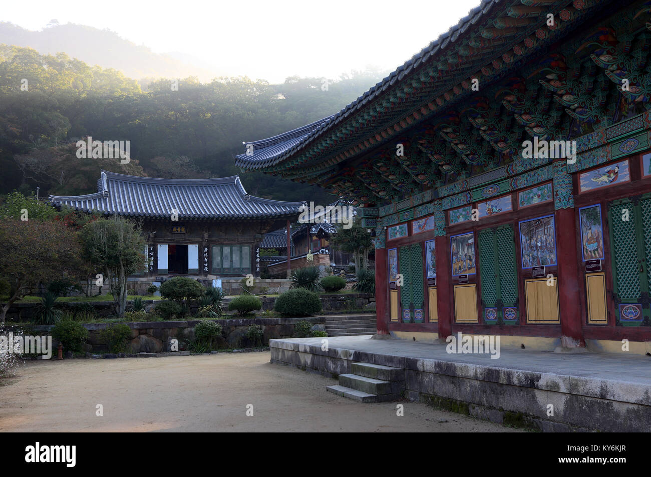 Tempel in Songgwangsa in Jeollanamdo, Korea Stockfoto