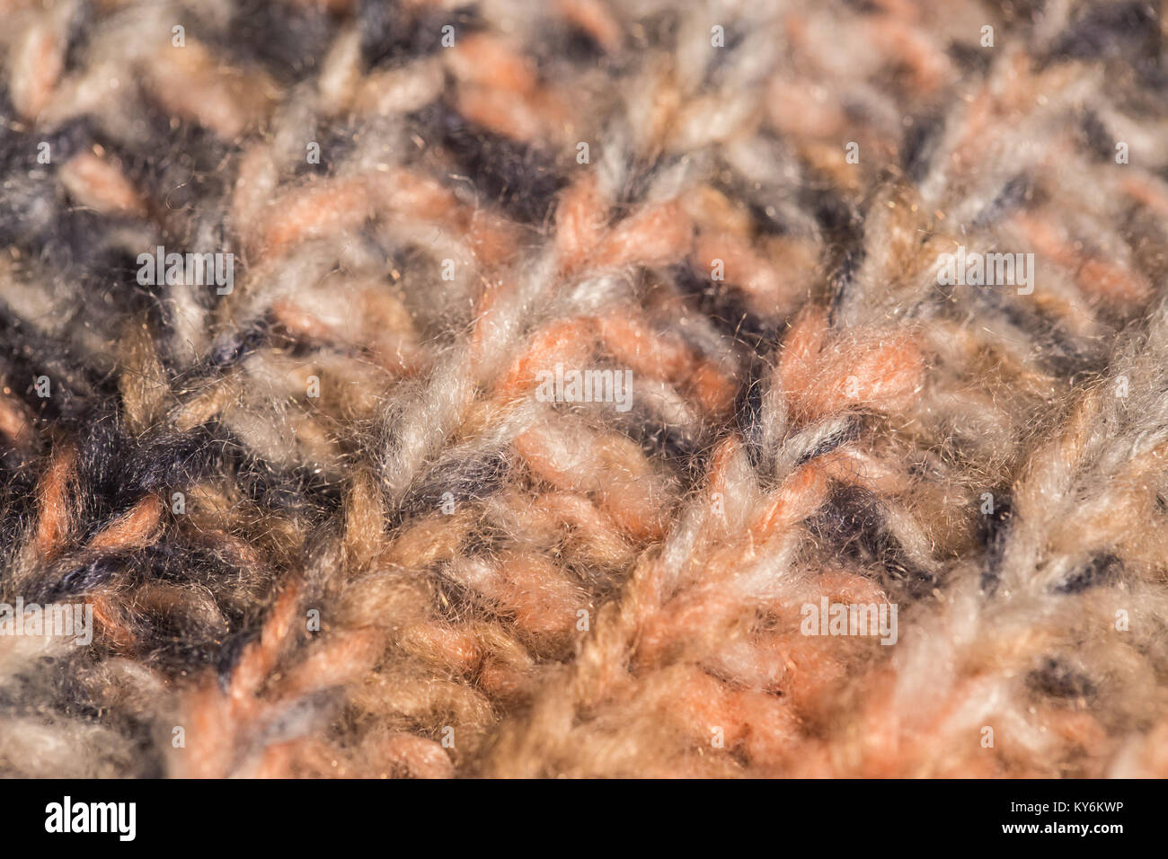 Makro Farbe Bild von bunten Melange aus Gewirken Textur. Stockfoto