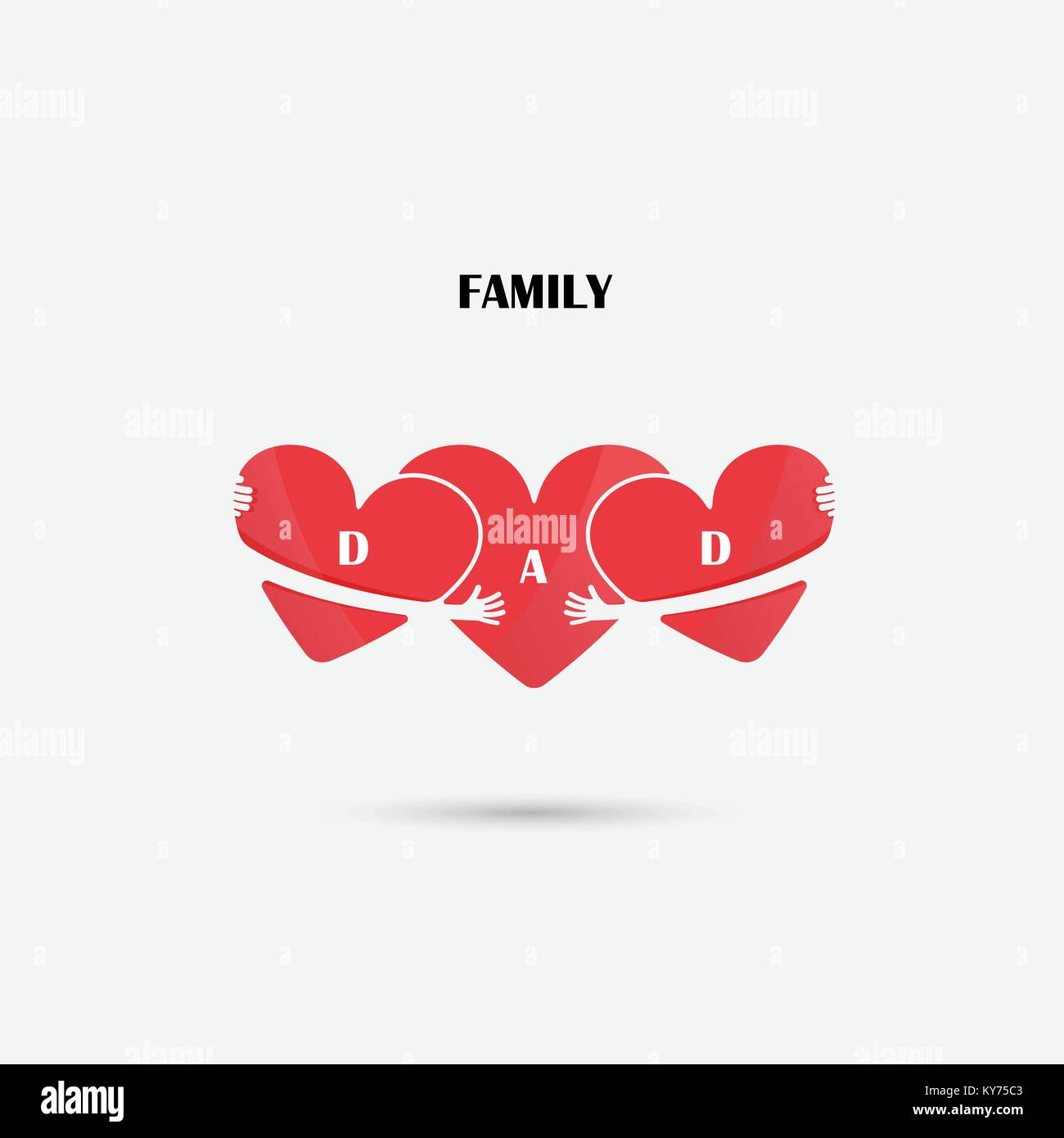 Herz zeichen Vektor logo Vorlage. Liebe und glückliche Familie Konzept. Vector Illustration Stock Vektor