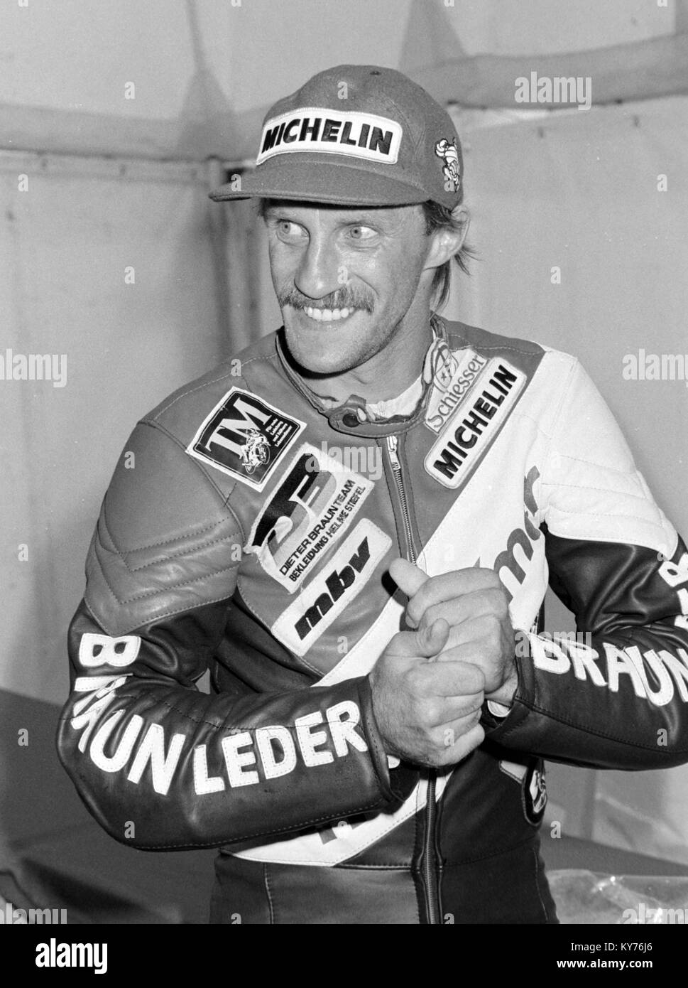 Reinhold Roth 1985 am britischen Motorrad Grand Prix Moto GP Stockfoto