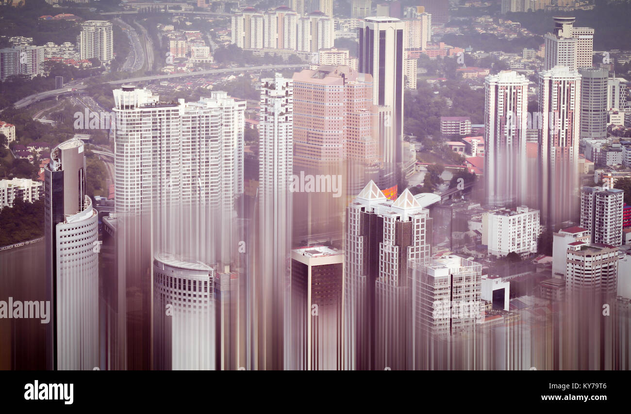 Wolkenkratzer skyline künstlerische Abbildung Stockfoto