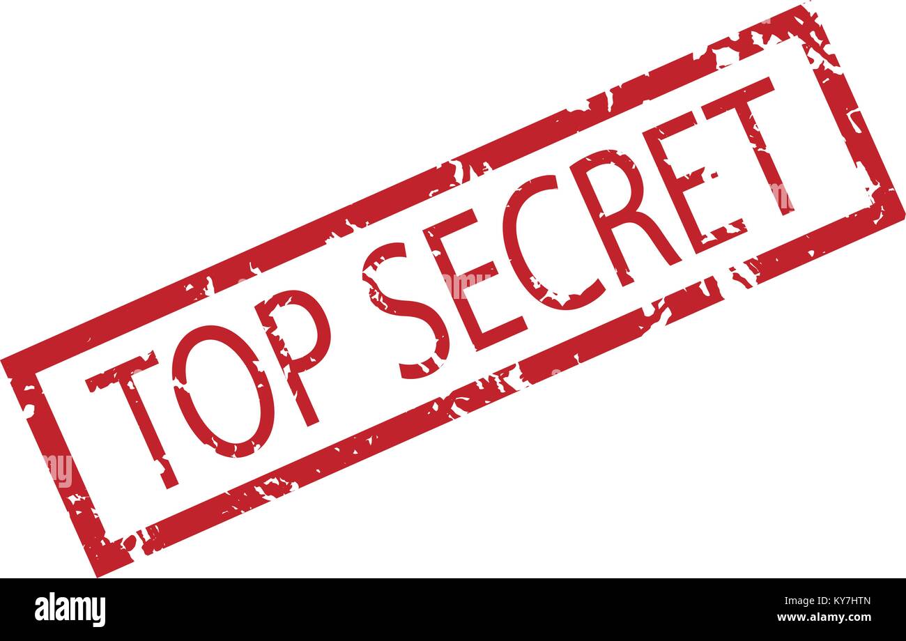 Top secret Stempel isoliert. Vektor Regierung geheime Dichtung, strukturierten Abzeichen private Abbildung Stock Vektor